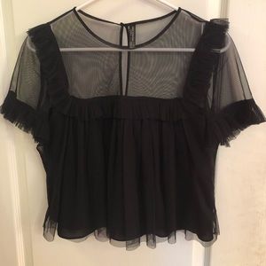 Zara top! Very fun with mesh detailing!